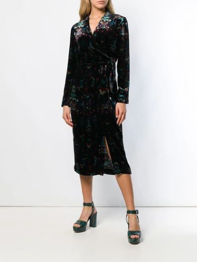 Shop Ailanto Printed Wrap Dress In Black