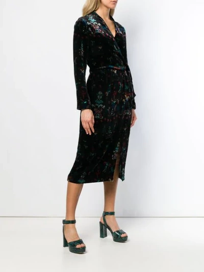 Shop Ailanto Printed Wrap Dress In Black