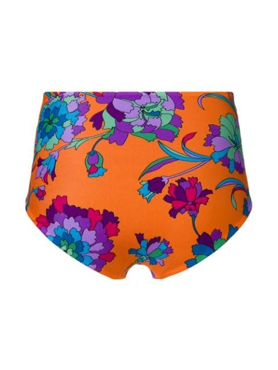 Shop La Doublej Floral Surf Briefs In Orange