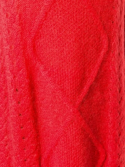 Shop Maison Margiela Fine Cable Knit Jumper In Red