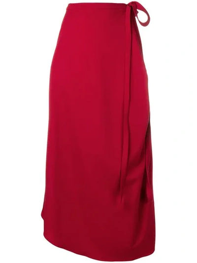 Shop Y/project High Waisted Wrap Around Skirt In Red