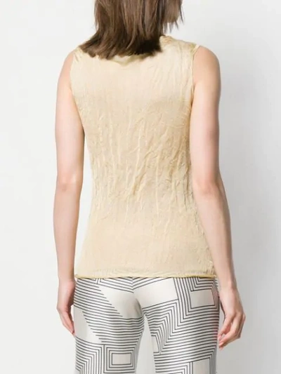 Shop Theory Crinkled-effect Tank Top In Neutrals