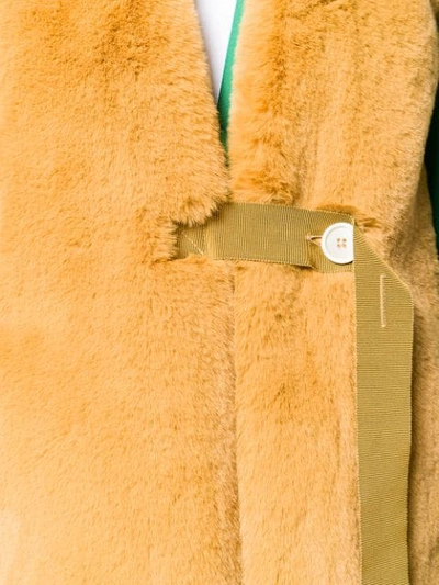 Shop Golden Goose Faux Fur Gilet Coat In Yellow