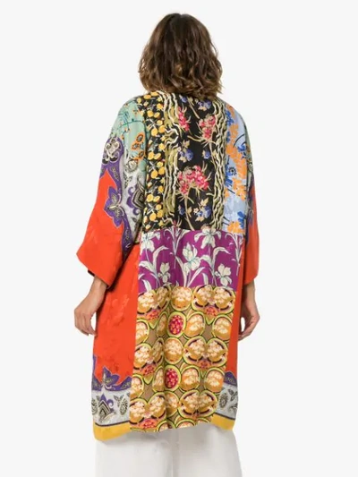 ETRO PATCH PRINT JACQUARD SILK BLEND KIMONO - 多色