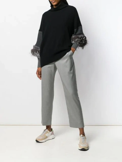 Shop Agnona Straight-leg Trousers In Grey