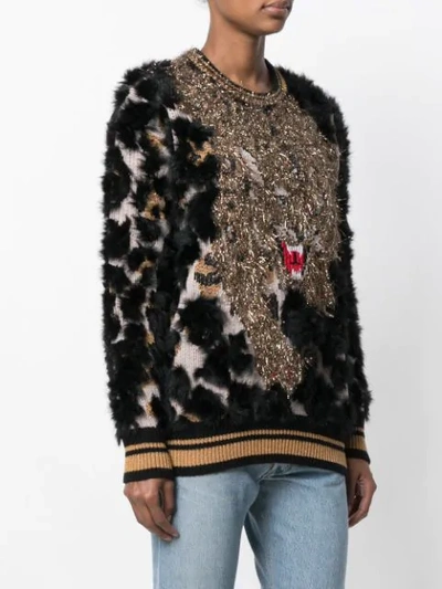 Shop Dolce & Gabbana Textured Tiger Sweater - Black