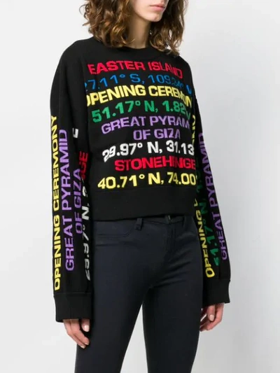 Shop Opening Ceremony Destination Hand Knit Crew In Black