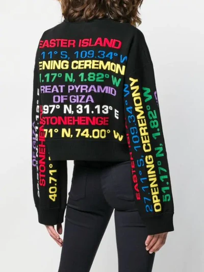 Shop Opening Ceremony Destination Hand Knit Crew In Black