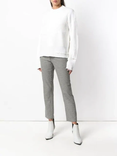 Shop Helmut Lang Military-pullover Im Patchwork-design In White