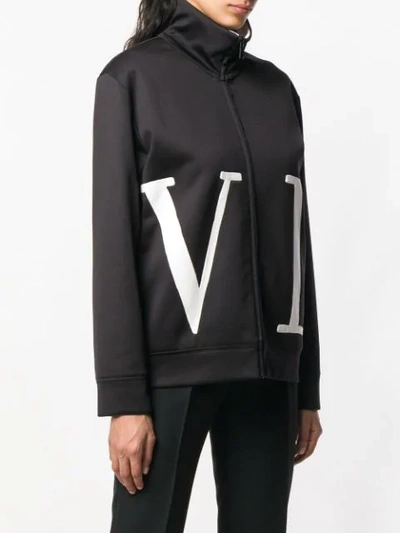 Shop Valentino Vltn Zip-up Sweatshirt In Black