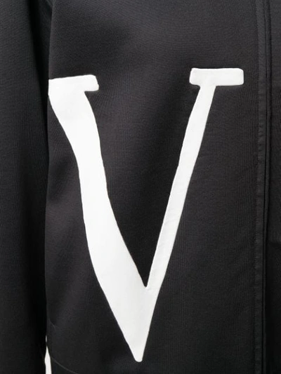 Shop Valentino Vltn Zip-up Sweatshirt In Black