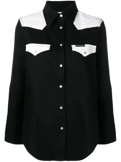 Shop Calvin Klein Jeans Est.1978 Western Denim Shirt In Black