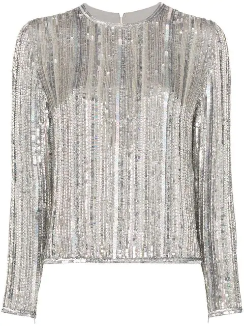 metallic sequin top