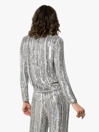 Shop Ashish Long Sleeve Sequin Top In 107 - Metallic