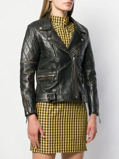 Shop Golden Goose Slim-fit Biker Jacket In Black