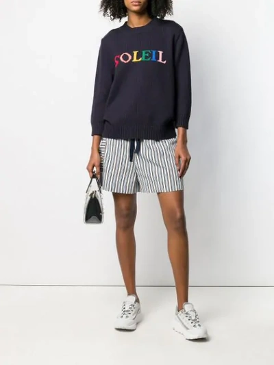 Chinti & Parker High-waist Striped Shorts In Neutrals