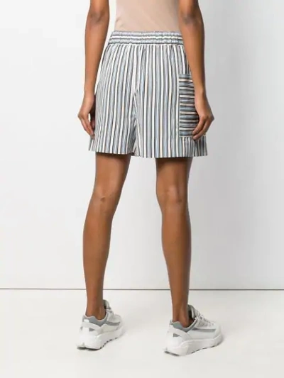 Shop Chinti & Parker High-waist Striped Shorts In Neutrals