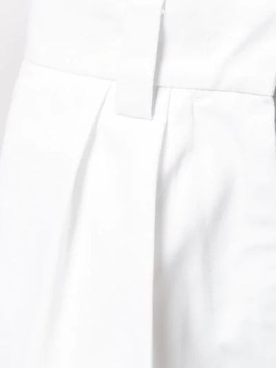 Shop Msgm Fold-up Hem Trousers In White