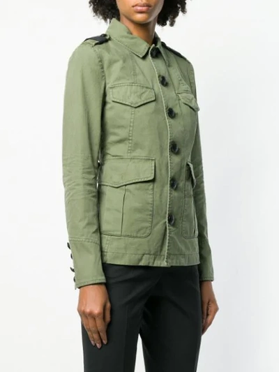 Shop Dsquared2 Military Buttoned Jacket In Green