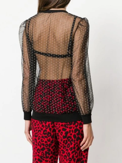 Shop Givenchy Dotted Sheer Blouse In Black