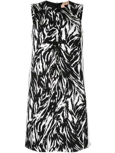 Shop N°21 Zebra Patterned Short Dress In Black