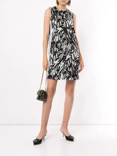 Shop N°21 Zebra Patterned Short Dress In Black
