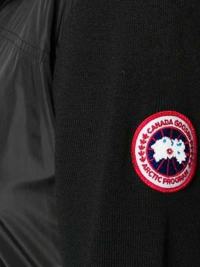 Shop Canada Goose Zipped Hooded Jacket In Black