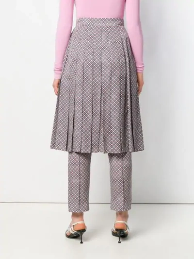 Shop Fendi Overlaying Half-skirt Trousers In Pink