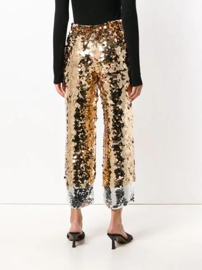 Shop N°21 Cropped Sequin Trousers In Metallic