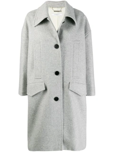 Shop Givenchy Single Breasted Coat In Grey