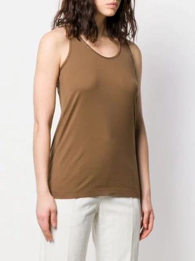 Shop Brunello Cucinelli Classic Fitted Tank Top In Brown