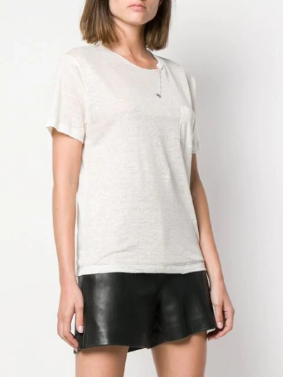 Shop Saint Laurent Necklace Detail T-shirt In White