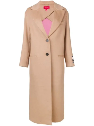 Shop Tommy Hilfiger Oversized Single-breasted Coat In Neutrals