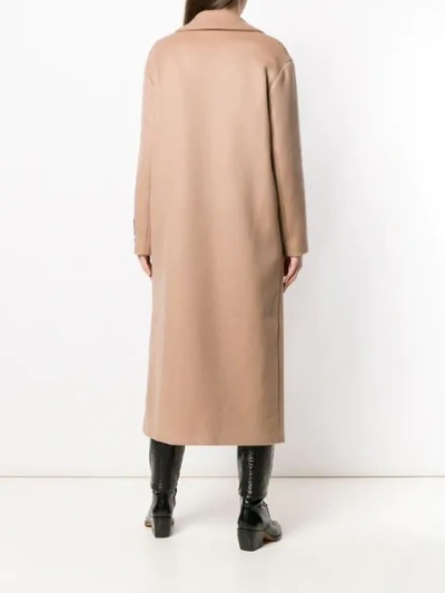 Shop Tommy Hilfiger Oversized Single-breasted Coat In Neutrals