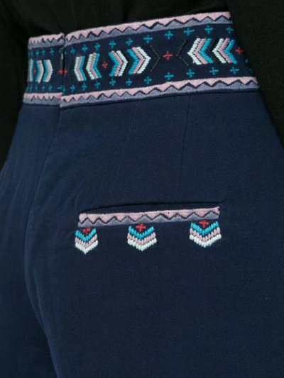 Shop Talitha Embroidered Tailored Shorts In Blue