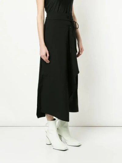 Shop Lemaire Wrap Midi Skirt In Black
