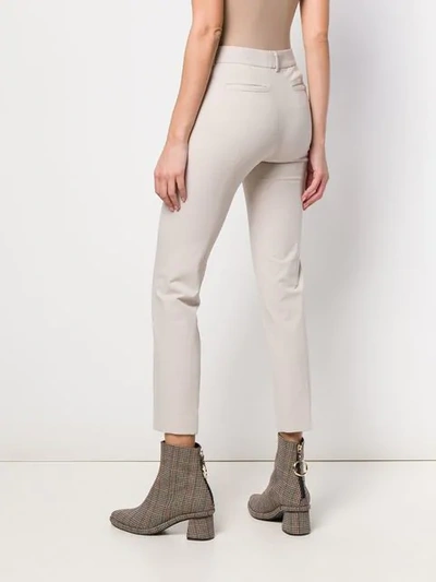 Shop Peserico Cropped Slim Fit Trousers In Neutrals