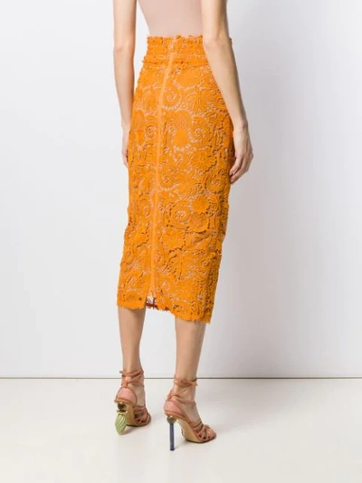 Shop N°21 Nº21 Lace Midi Skirt - Yellow