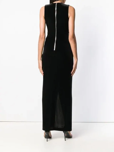 Shop Balmain Plunge Neck Wrap Dress In Black