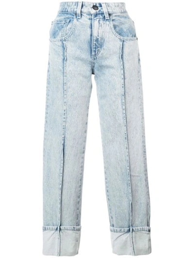 Shop Alexander Wang Straight-leg Bleached Jeans - Blue