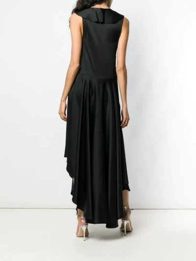 Shop Fendi Ruffle Trim Sleeveless Maxi Dress In Black