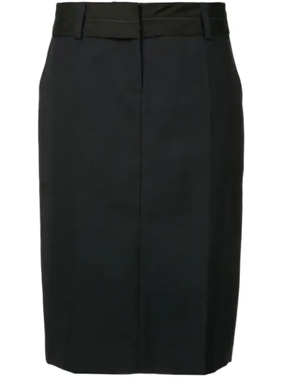 Shop We11 Done Straight Midi Skirt In Navy