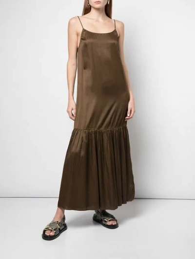 Shop Uma Wang Tiered Maxi Dress In Brown