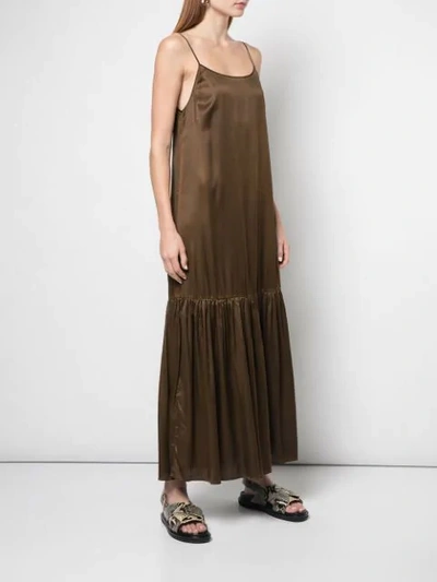 UMA WANG 叠层超长款连衣裙 - 棕色