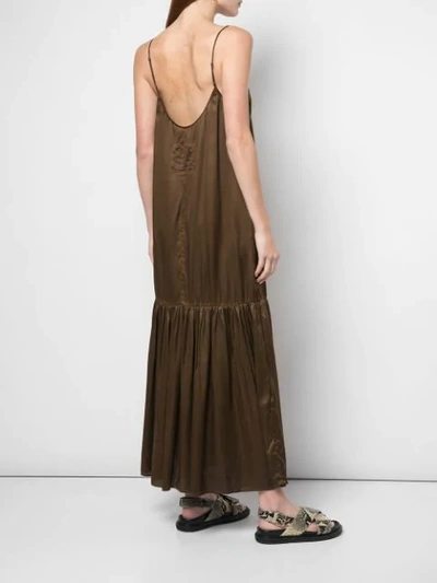UMA WANG 叠层超长款连衣裙 - 棕色