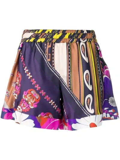 Shop Chloé Printed Shorts In Blue