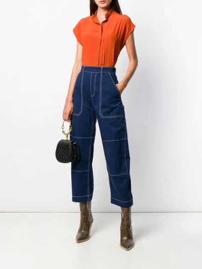 Shop Chloé Cropped Jeans In Blue