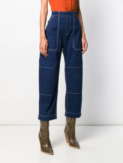 Shop Chloé Cropped Jeans In Blue