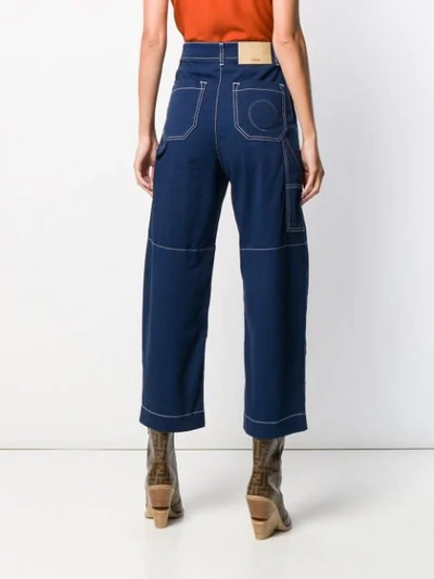 Shop Chloé Cropped Jeans In Blue