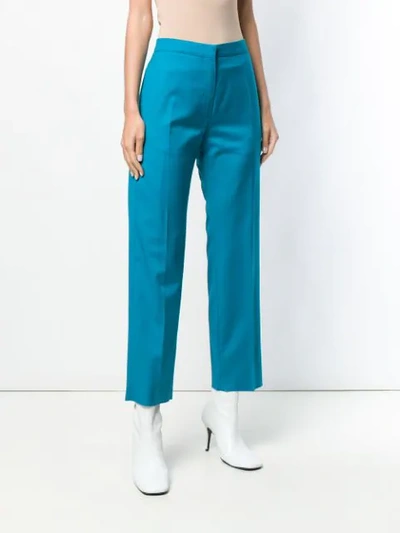 Shop Rochas Straight Leg Trousers In Blue